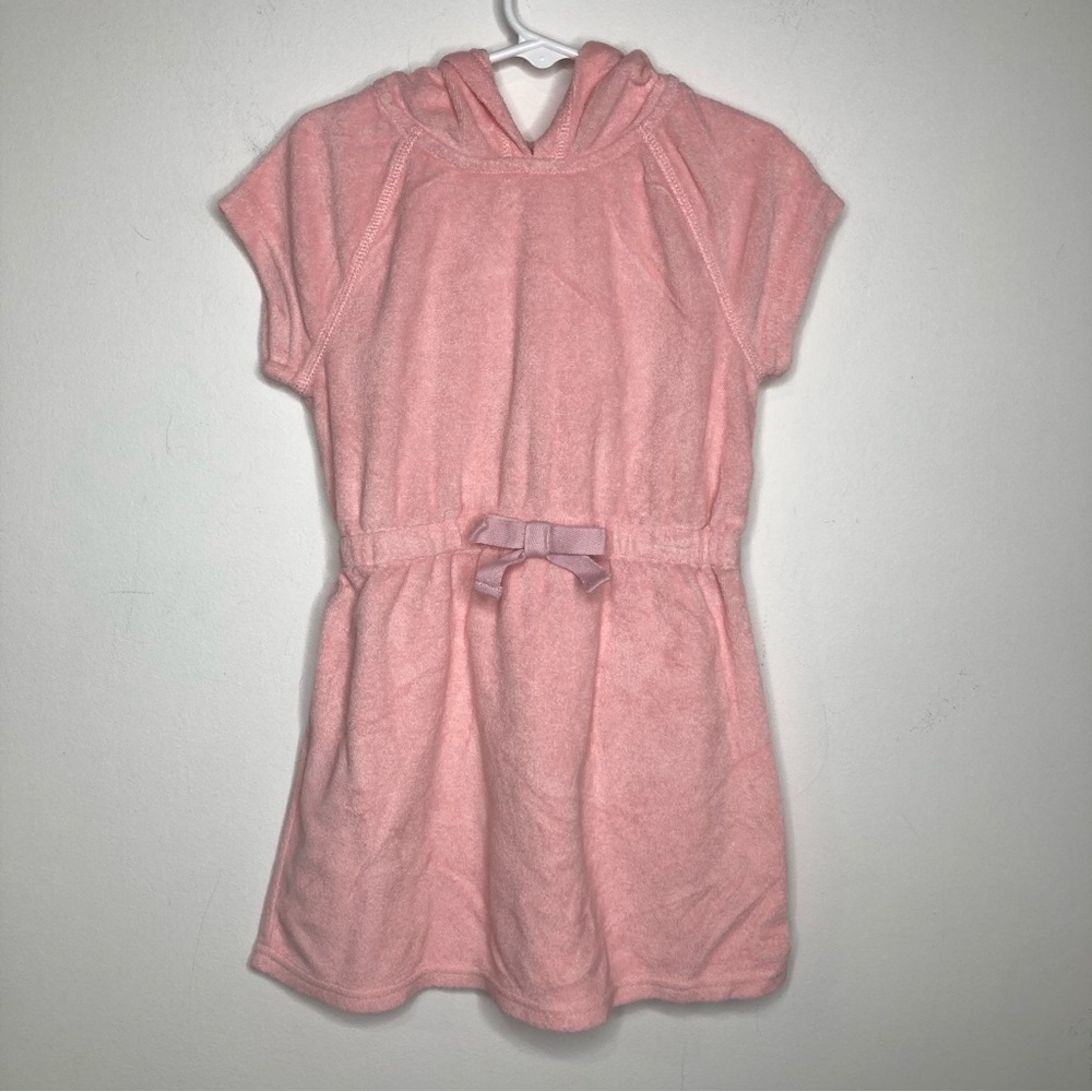 Hanna Andersson pink Terry swimsuit coverup with hood size 5